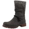 Stiefel TOM TAILOR, Damen, Gr. 40, Normalschaft, grau (dunkelgrau), Lederimitat, Textil, casual, Schuhe, Blockabsatz, Kurzstiefel in Bequemweite G (= weit)