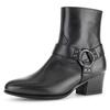 Westernstiefelette GABOR "St. Tropez", Damen, Gr. 36, schwarz, Kalbsleder, unifarben, modisch, Schuhe, Blockabsatz, Cowboystiefelette, Boots in bequemer Weite G (= weit)