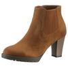Stiefelette ANISTON SHOES, Damen, Gr. 37, braun (cognac), Textil, Veloursleder, elegant, Schuhe, Ankleboots mit seitlichem Stretcheinsatz - NEUE KOLLEKTION