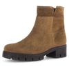 Stiefelette GABOR, Damen, Gr. 40, braun (cognac), Veloursleder, unifarben, klassisch, Schuhe, Blockabsatz, Boots, Chunky-Boots mit Innenreißverschluss