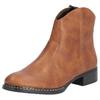 Cowboy Stiefelette RIEKER, Damen, Gr. 36, braun (zimt), Lederimitat, klassisch, Schuhe Cowboyboots Cowboy-Stiefelette Stiefelette, Westernstiefelette, Stiefelette, Blockabsatz mit Reißverschluss