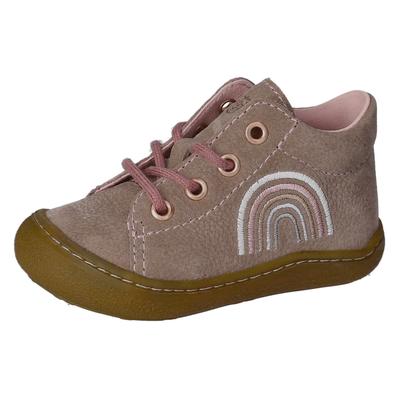 Lauflernschuh PEPINO BY RICOSTA "Kally", Kinder, Gr. 23, rosa (altrosa regenbogen), Leder, casual, Schuhe, Babyschuh, Pre Walker mit Stickerei, Größenschablone zum Download Image