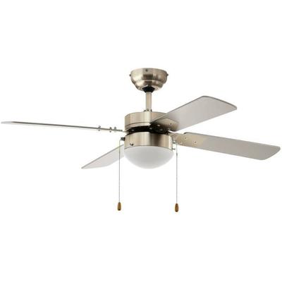 EGLO LED Deckenleuchte "GELSINA Deckenventilator", grau (nickelfarben), Ø 106,60cm H: 33,70cm, Lampen, Deckenlampe, Ventilator, Zugkette, Beleuchtung, Ø 107 cm Image