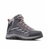 Outdoorschuh COLUMBIA "CRESTWOOD™ MID WATERPROOF", Gr. 38, grau (graphite, darotevil), Leder, Textil, sportlich, Schuhe, Wasserdicht