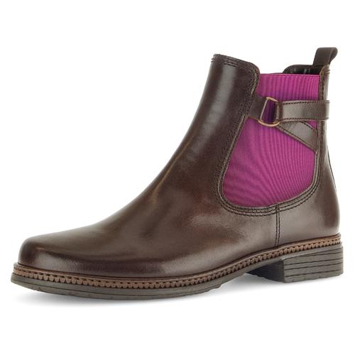 Chelseaboots GABOR Gr. 39, braun (mokka, orchidee) Damen Schuhe Blockabsatz, Stiefelette, Businessmode mit Stretcheinsatz