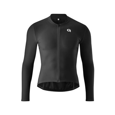 Radtrikot GONSO "SITIVO TRIKOT LONGSLEEVE M", Herren, Gr. XL, schwarz, 80% Polyester, 15% Elasthan, 5% Polyamid, Rundhals, Langarm, Trikots, Herren Fahrradtrikot langarm, Full-Zip Trikot, Tight Fit Image
