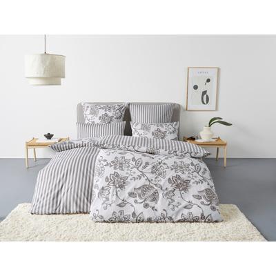 Bettwäsche ANDAS "Nordby", grau, B/L: 135cm x 200cm, , Flanell, B/L: 80cm x 80cm, Flanell, Obermaterial: 100% Baumwolle, Bettwäsche, Bettwäsche aus Baumwolle, skandinavisches Design, ab Größe 135x200 cm Image