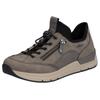 Slip-On Sneaker RIEKER, Damen, Gr. 39, grau (grau, schwarz), Lederimitat, Textil, sportlich, Schuhe Sneaker, Schlupfschuh, Freizeitschuh, Halbschuh mit Schnellverschluss