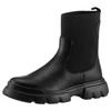 Chelseaboots GEOX "J JUNETTE GIRL C", Kinder, Gr. 35, schwarz, Lederimitat, Textil, unifarben, casual, Schuhe, Plateaustiefel, Schlupfstiefel, Winterstiefel mit Blockabsatz