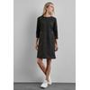 Shirtkleid STREET ONE, Damen, Gr. 38, EURO-Größen, schwarz, Stoff, 90% Polyester, 10% Elasthan, unifarben, casual, normal knielang, Rundhals, 3/4-Ärmel Bündchen, Kleider, mit Rundhalsausschnitt