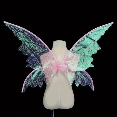 TEMU 1pc Elegant Fairy Wings, Polyester Fiber Costume Prop For Holiday Parties, Performances