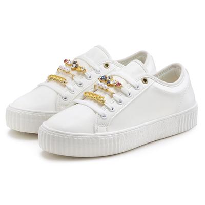 Sneaker LASCANA, Damen, Gr. 36, weiß, Obermaterial: 100% Lederimitat. Futter: 100% Textilmaterial. Decksohle: 100% Texti