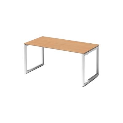 Bisley Cito Schreibtisch 160x80 cm, Tischplatte in Buche, O-Gestell in Weiß - Bürotisch & Computertisch, PC Tisch für's Büro, Arbeitshöhe: 74 cm Image