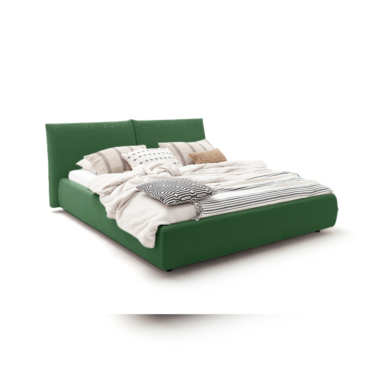 KAWOLA Bett HENRY Polsterbett Cord smaragd 180x200cm Image