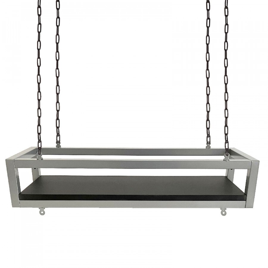 Hängendes Deckenregal FLOWERS 75 cm SCHWARZ GRAU mit Ketten für Blumen Vertikaler Flaschenhalter aus Glas für den Garten, Bar, Küche von Yelloo Image