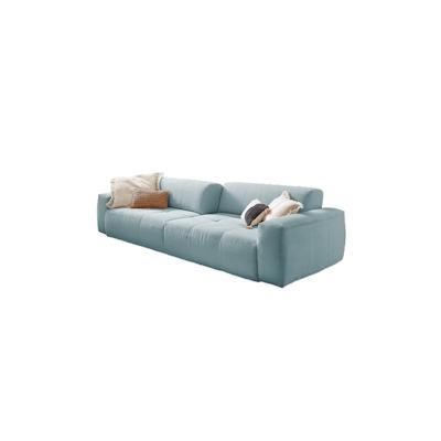 KAWOLA Big Sofa PALACE 3-Sitzer mit Sitztiefenverstellung Cord hellblau