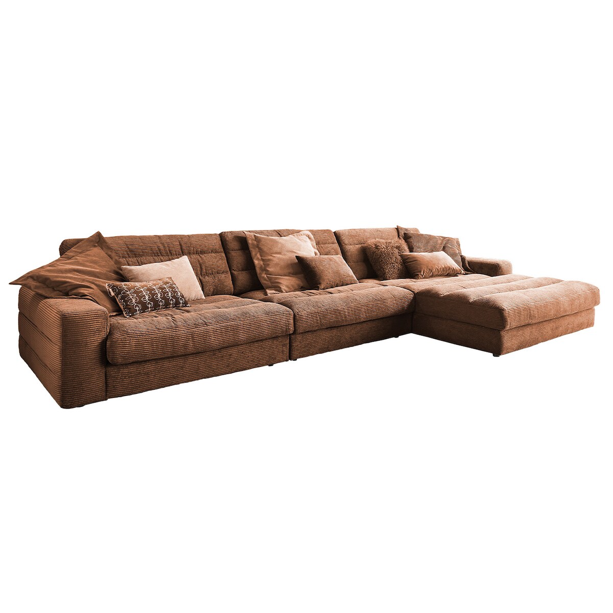 KAWOLA Sofa LANA XL Ecksofa Cord rost Recamiere rechts Image