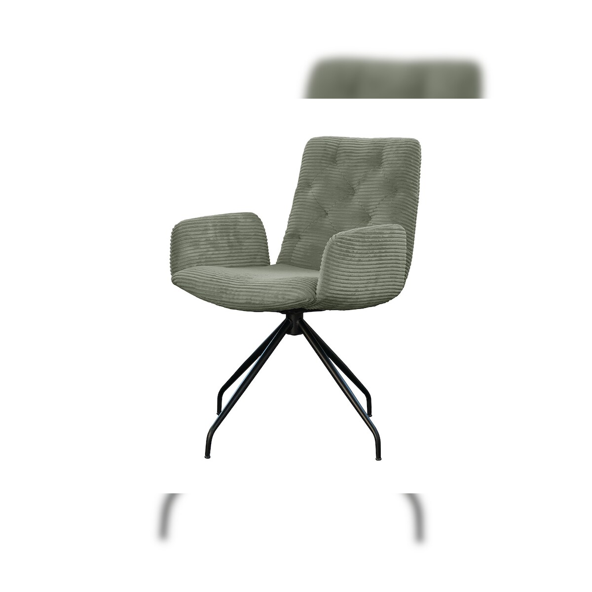 KAWOLA Stuhl CHARME Drehstuhl Esszimmersessel Cord olivgrün Image