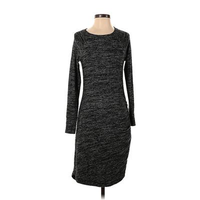 Banana Republic Casual Dress - Sweater Dress Crew Neck Long Sleeve: Gray Tweed Dresses - Women's Size X-Small