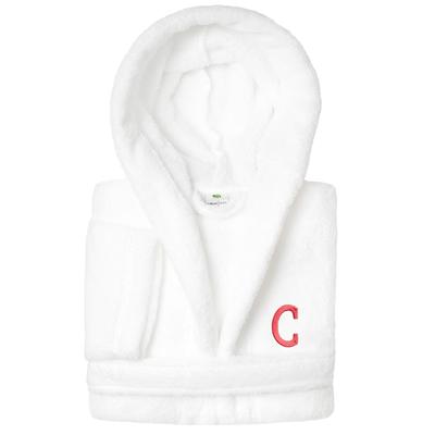 Sweet Kids 100% Polyester SUPER PLUSH Double Brushed Hooded Bathrobe with Pink Bookman Monogram