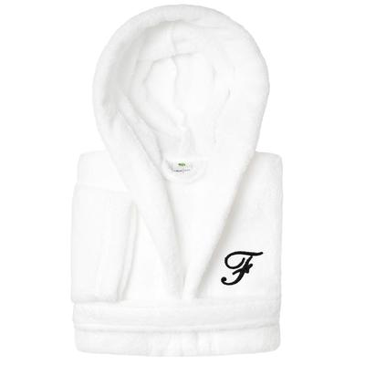 Sweet Kids 100% Polyester SUPER PLUSH Double Brushed Hooded Bathrobe with Black Script Monogram