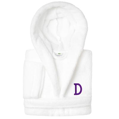 Sweet Kids 100% Polyester SUPER PLUSH Double Brushed Hooded Bathrobe with Purple Bookman Monogram