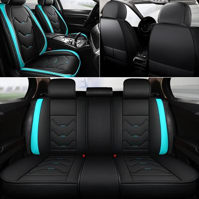 TEMU 5 Seat Pu Leather Car Seat Cover Cushion Full Coverage All Seasons Car Protector Big Storage Bag Anti-slip Design Fitted Breathable Waterproof Water-resistant Universal Fit Most Car Suv Truck