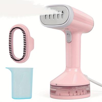 TEMU Vavsea Steamer For Clothes, 1500w Portable Handheld Travel Garment Steamer, Steam Iron, Fabric Wrinkles Remover, 15s Fast Heat-up, Pink