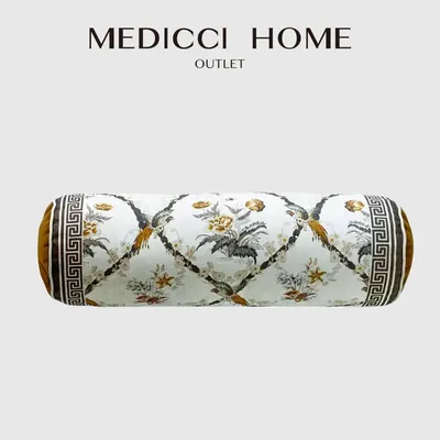 Medicci home orientalischer Wunder kran Vögel dekorative zylindrische Kissen bezug volle runde Image