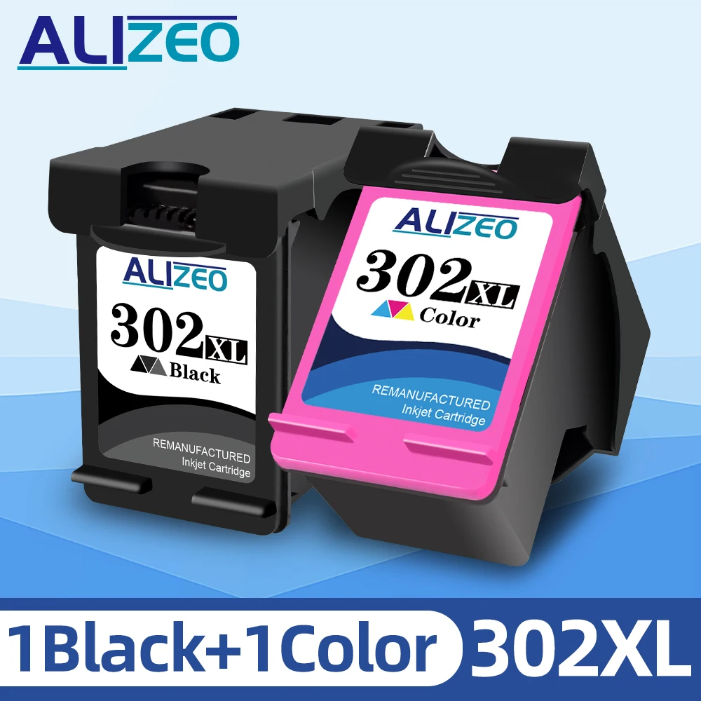 ALIZEO 302XL Patrone für HP 302 HP302 Tintenpatrone Deskjet 1110 2130 ENVY 4520 Officejet 4650 Deskjet 3630 5230 5255 Drucker Image