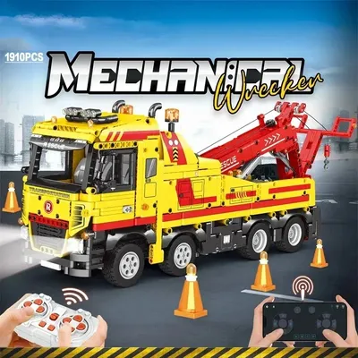 1910pcs Wrecker technische RC Auto Bausteine Rettungs wagen Stiel Engineering Fernbedienung Auto Modell Ziegel Kinder Spielzeug Geschenke Image