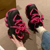 Farbige Plattform Turnschuhe Frauen 2025, Neue Sport Casual Lace Up frauen Schuhe Heighten Schwarz