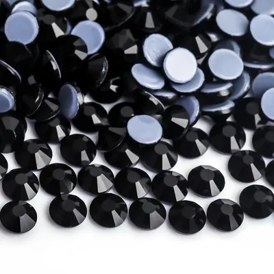 SS4-SS30 Black Jet Better DMC Hot Fix Flatback Rhinestones Glass Strass Hotfix Iron on Sewing Fabric Decorations Accessories
