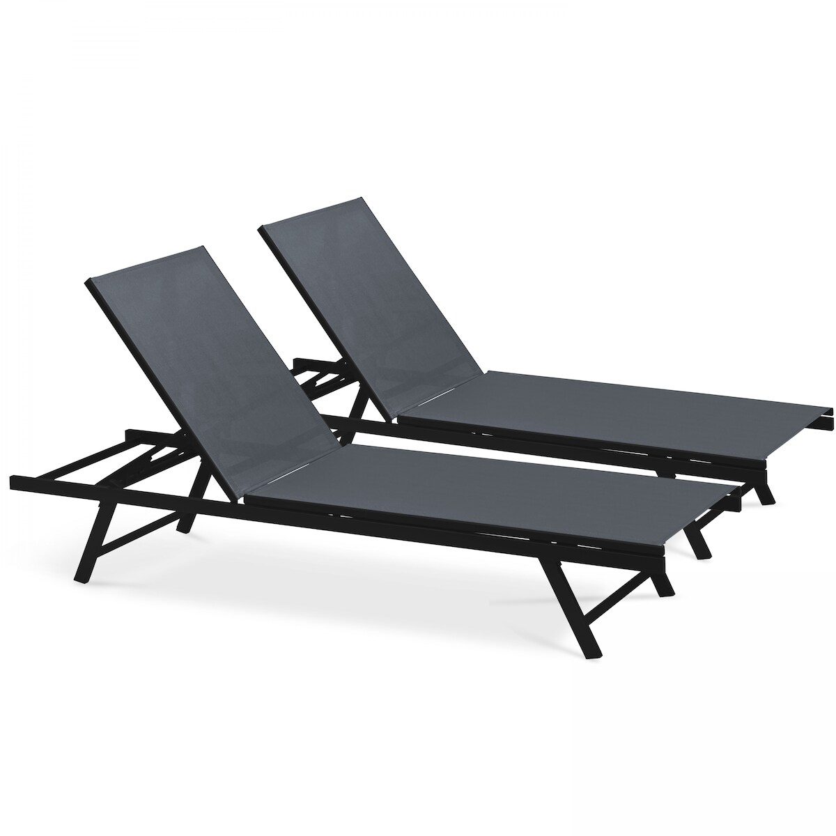 Oviala Business Set aus 2 Sonnenliegen aus grauem Stahl Image