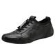 Men Fashion Walking Sneakers Non Slip Work Shoes Comfortable Leather Casual Athletic Tennis Shoes Loafer Shoes for Men Wide (Black, 7)