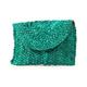 YOKIKIYO-Straw Purse for Women Summer Beach Clutch Handmade Weave Envelope Wallet with Magnetic Closure (Green), Green