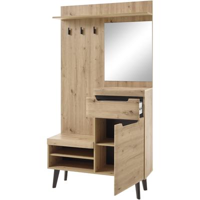 Garderoben-Set INOSIGN "Torge", braun (eiche artisan dekor), B:237cm H:197cm T:40cm, Kastenmöbel-Sets, im schönen Scandi Look Image