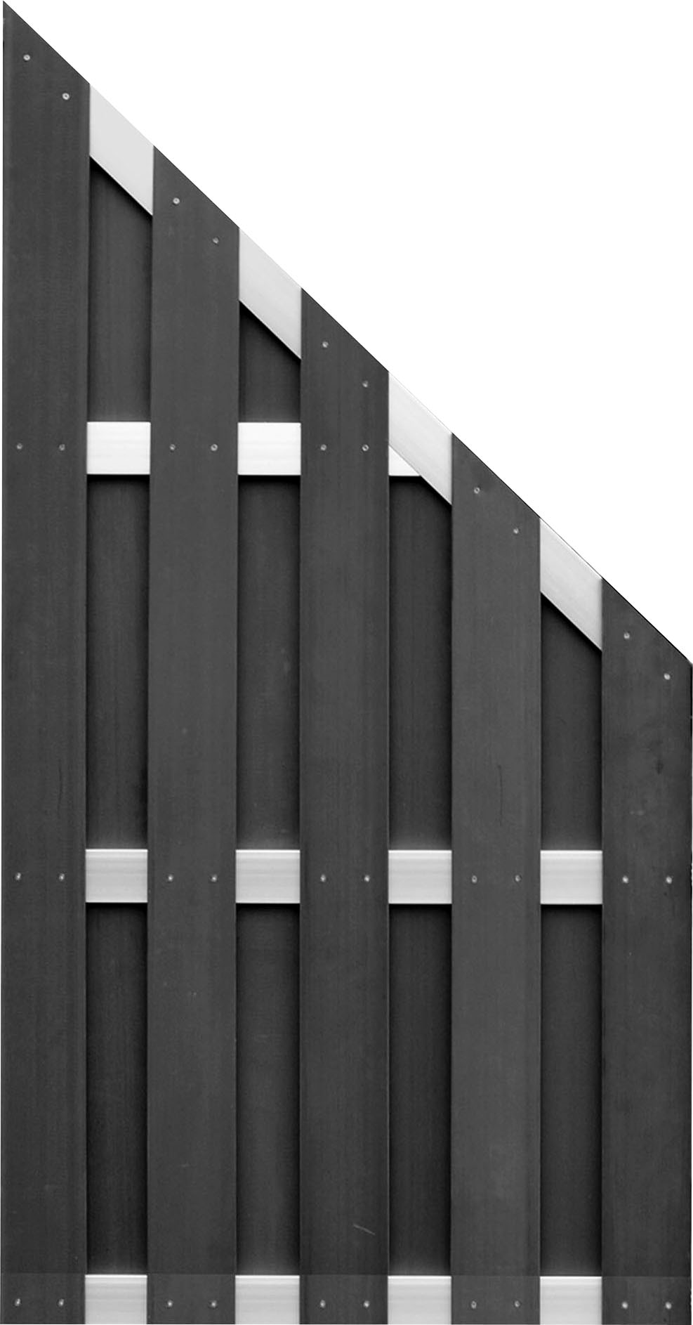 Sichtschutzelement TETZNER & JENTZSCH "EL PASO WPC", silber (anthrazit, silberfarben), H:190cm, Aluminium, WPC (Holz-Kunststoff-Komposit), Zaunelemente, 5,74 m Gesamtlänge, 190 cm Höhe, inkl. Pfosten und Befestigung