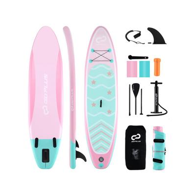 Costway 10 Feet Inflatable Stand up Paddle Board with 3 Fins and Adjustable Paddle-S