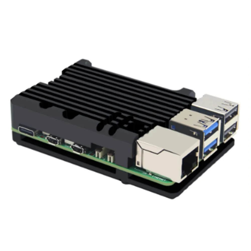 Himbeer Pi 5 Aluminium gehäuse Doppel kühl ventilator optional Metalls chale schwarz Gehäuse für Himbeer Pi 5 Image
