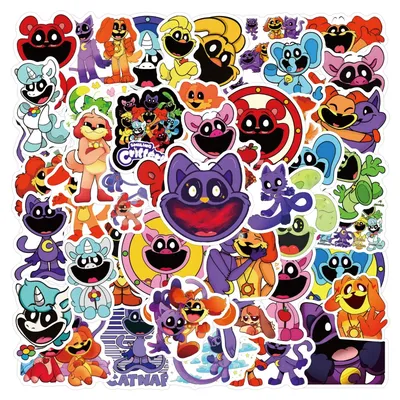 50 stücke smiling critters aufkleber anime charaktere wasser flasche laptop skateboard scrap book Image