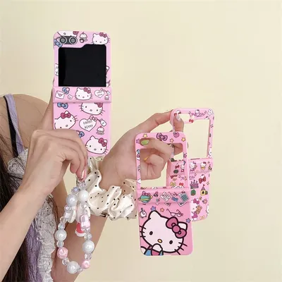 Süße Cartoon Sanrio Hello Kitty Samsung Handyhülle für Samsung Galaxy Z Flip7 Galaxy Z Flip6 Flip5 4 3 Samsung Handyhülle