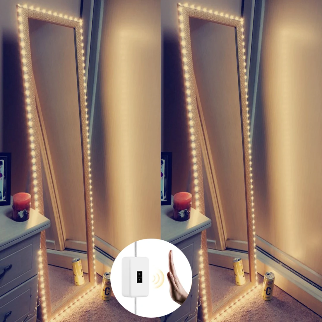 Wasserdichte Kosmetikspiegel Licht Hand Sweep Motion Sensor USB LED Lichter für Ihr Zimmer Make-Up Lampe Band Streifen 5V luces para espejo