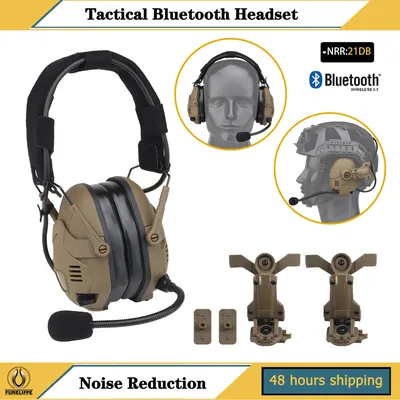 Helm Tragbare Schnellverschluss Dual Purpose Sound Pickup & Noise Reduction Taktische Bluetooth Headset/Jagd Schießen Ohrenschützer Image