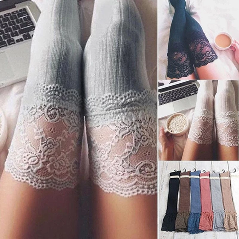 Frauen lange Strümpfe Overknee Socke neue Socken Mode sexy Strümpfe vertikale Streifen Baumwolle rutsch feste hohe Socke weiblich Image