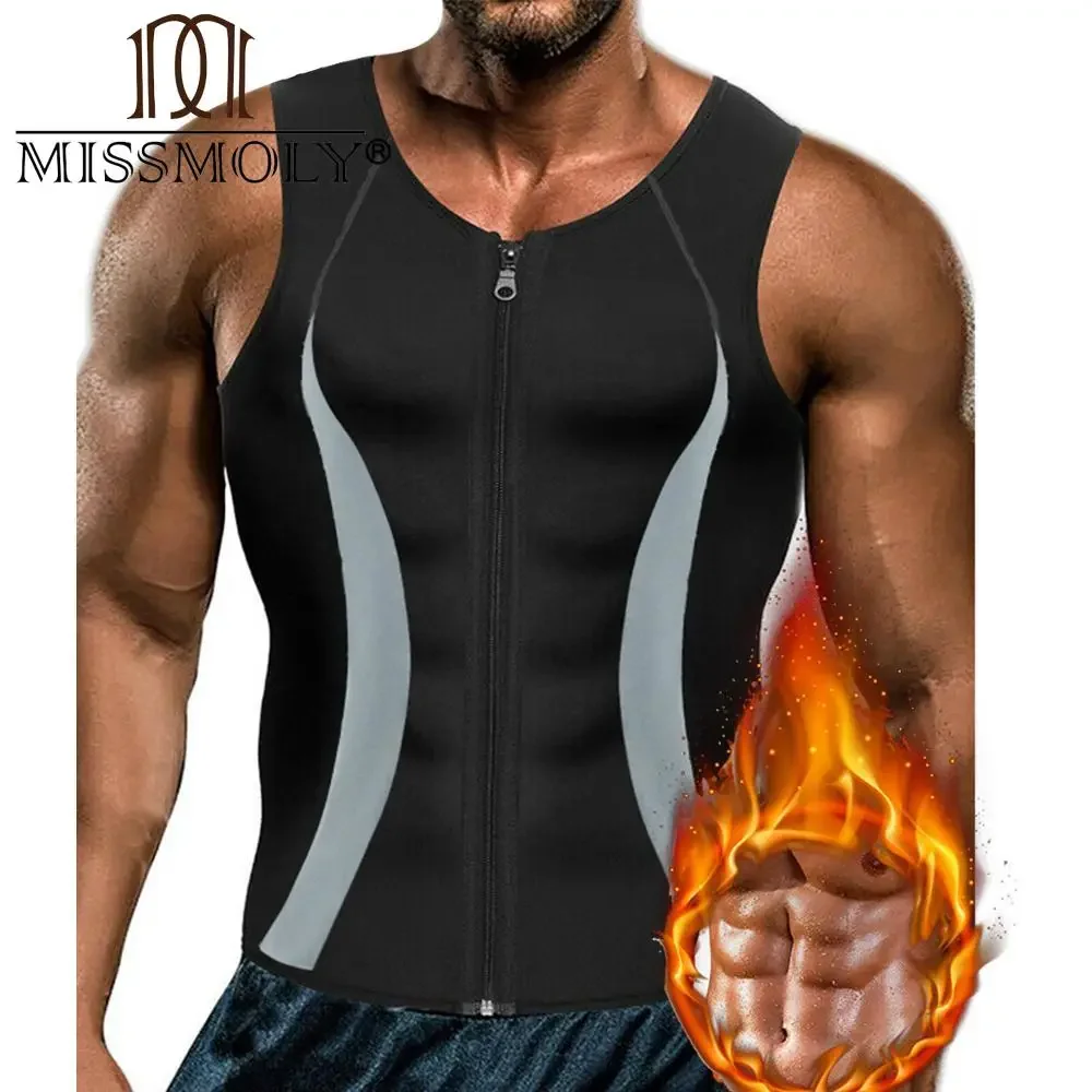 Neopren Männer Body Shaper Taille Trainer Weste Abnehmen Sauna Schweiß Anzüge Bauch-steuer Tank Tops Abs Workout Shapewear Unterhemd Image