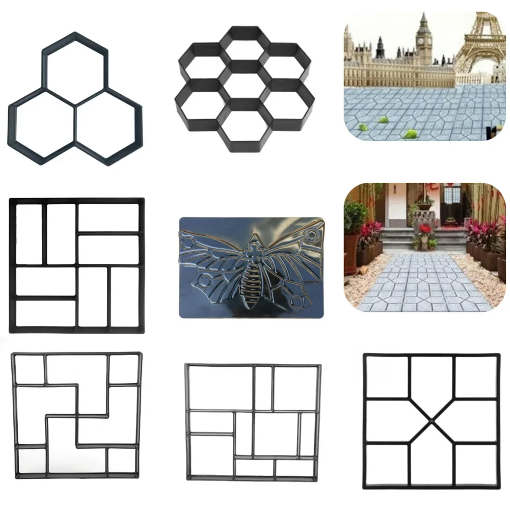 DIY Weg Hersteller Fertiger Formen wieder verwendbare Beton form Beton Zement Spaziergang Gartenweg Pflaster Fertiger Terrassen formen Pflaster Image