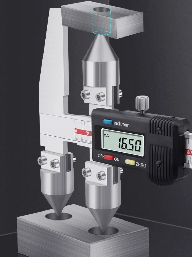 Rand-Mittel-Abstand, digitaler Bremssattel, Loch abstand der Kegels onde, elektronische Messschieber für den Achsabstand Image