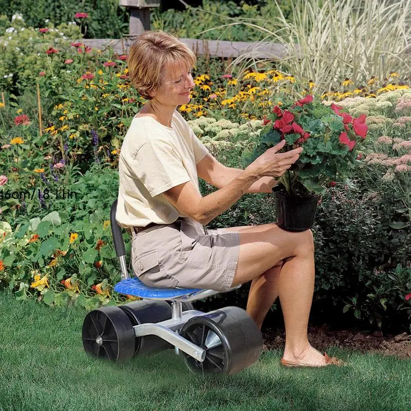 360 Grad drehbarer Gartens itz faltbar Grad drehbarer Garten wagen robuster Roll hocker Gartenarbeit sitze für den Garten Image