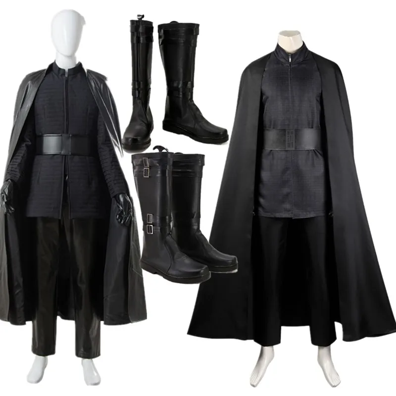 Kylo Cosplay Ren Kostüm Männer Space Battle Knight Umhang Schuhe Stiefel Fantasia Outfits Halloween Karneval Party Disguise Anzug Image